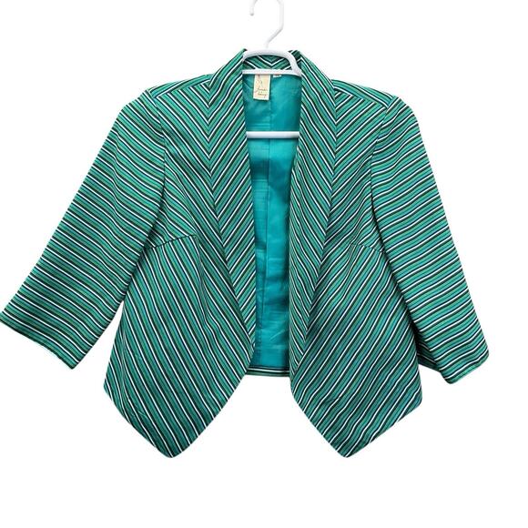 LAVENDER & HONEY Stripe Blazer Lined Stretch Size M Women’s - Picture 1 of 11